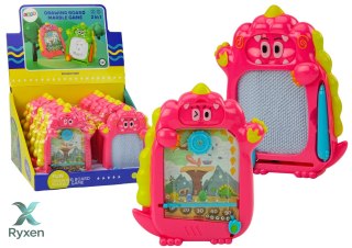 Tablica Do Rysowania Gra Kieszonkowa 2w1 Dinozaur Różowy LEAN TOYS
