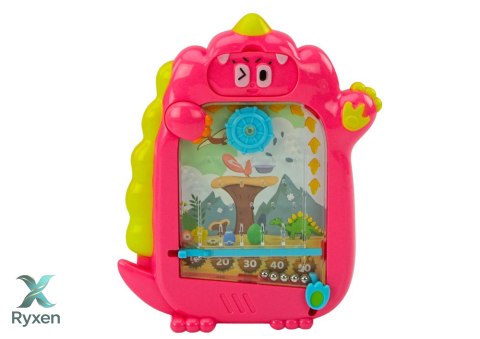 Tablica Do Rysowania Gra Kieszonkowa 2w1 Dinozaur Różowy LEAN TOYS