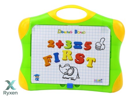 Tablica Edukacyjna Magnetyczna Literki Cyferki Pisak Gąbka LEAN TOYS