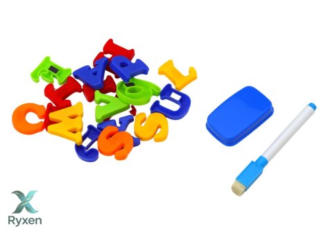 Tablica Edukacyjna Magnetyczna Literki Cyferki Pisak Gąbka LEAN TOYS
