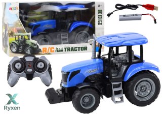 Traktor Zdalnie Sterowany RC 2.4G Dźwięki Niebieski LEAN TOYS