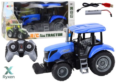 Traktor Zdalnie Sterowany RC 2.4G Dźwięki Niebieski LEAN TOYS