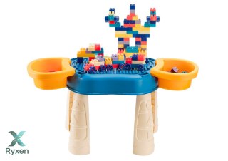 Wielofunkcyjny Stolik 4w1 Klocki Łowienie Ryb Rysowanie Niebieski LEAN TOYS