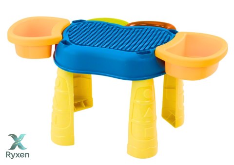 Wielofunkcyjny Stolik 4w1 Klocki Łowienie Ryb Rysowanie Niebieski LEAN TOYS