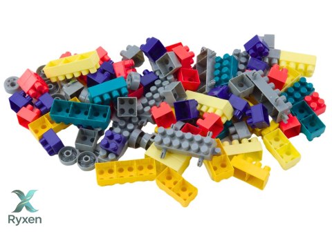 Wielofunkcyjny Stolik 4w1 Klocki Łowienie Ryb Rysowanie Niebieski LEAN TOYS