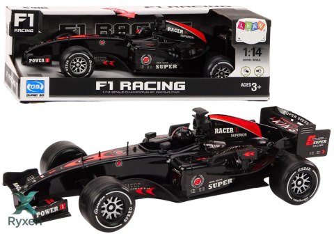 Wyścigówka Samochód Sportowy F1 Z Napędem 1:14 Czarna Dźwięki LEAN TOYS