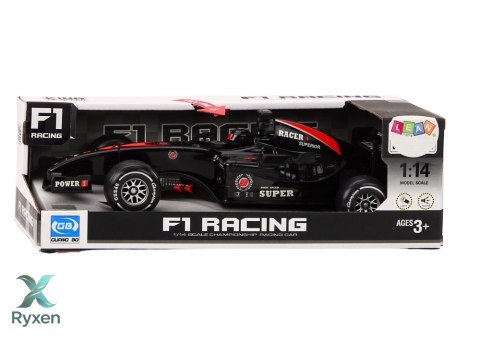 Wyścigówka Samochód Sportowy F1 Z Napędem 1:14 Czarna Dźwięki LEAN TOYS