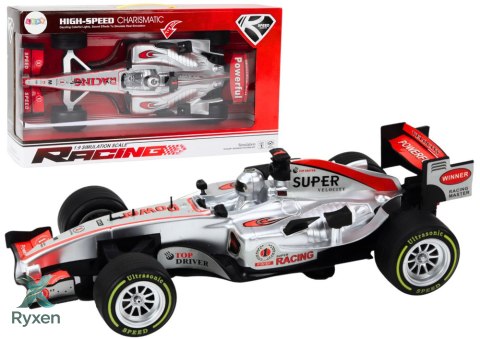 Wyścigówka Samochód Sportowy Z Napędem 1:9 Srebrna Dźwięki LEAN TOYS