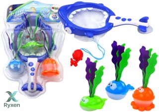 Zabawki Do Kąpieli Sitko Kosz 2w1 Rekin Rybki z Glonami LEAN TOYS