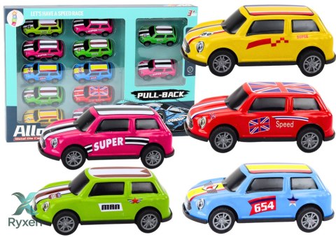 Zestaw Autek Resoraków Napęd Kolorowe 12 Sztuk LEAN TOYS