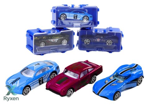 Zestaw Autek Resoraków W Walizce Metalowe 16 Sztuk LEAN TOYS