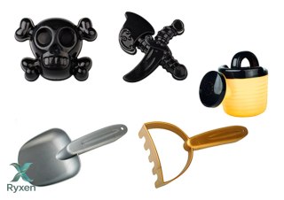 Zestaw Do Piasku Piracki Wiaderko Konewka Sitko Zestaw 6 ele. LEAN TOYS