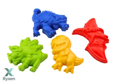Zestaw Do Piasku Wiaderko Z Prysznicem Konewka i Foremki Dinozaury Zestaw LEAN TOYS