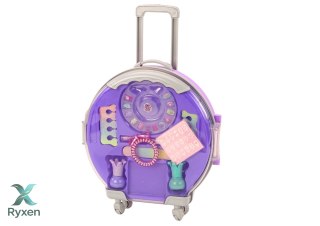 Zestaw Kosmetyków W Walizce Do Paznokci Makijażu Walizka Fioletowa 9 El. LEAN TOYS