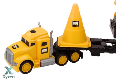 Zestaw Maszyn Budowlanych Ciężarówka Wywrotka Ruchome Żółty LEAN TOYS