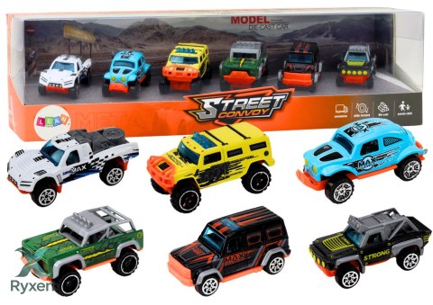 Zestaw Metalowych Autek Terenowych 1:64 6 sztuk LEAN TOYS