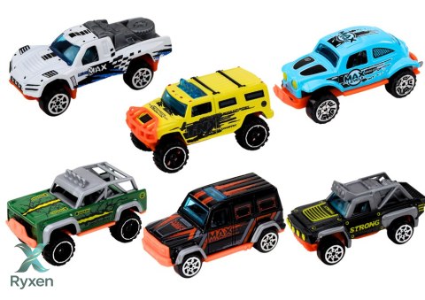Zestaw Metalowych Autek Terenowych 1:64 6 sztuk LEAN TOYS