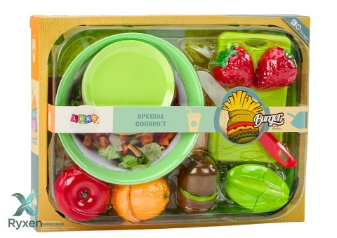 Zestaw Owoców Do Krojenia Sałatka Sztućce Taca Artykuły Spożywcze 25 ele. LEAN TOYS