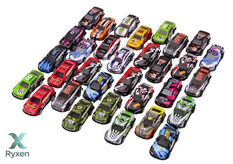 Zestaw Resoraków Autka Samochody Z Napędem Kolorowe 32 Sztuki LEAN TOYS