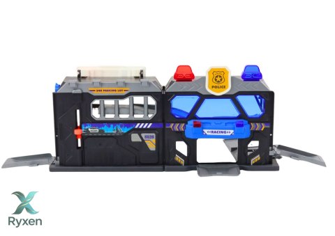 Zestaw Rozkładany Tor Garaż W Walizce Policja Światła I Dźwięki LEAN TOYS