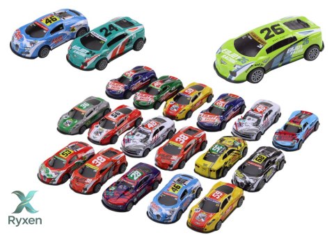 Zestaw Samochodzików Resoraki Autka Sportowe Wyścigowe 1:64 20 szt LEAN TOYS