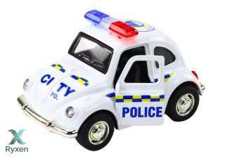 Autko Policyjne Klasyczne 1:38 Napęd Światła Dźwięki Biały LEAN TOYS