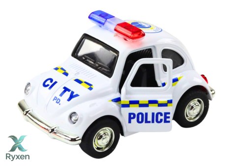 Autko Policyjne Klasyczne 1:38 Napęd Światła Dźwięki Biały LEAN TOYS