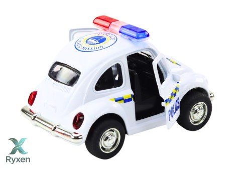 Autko Policyjne Klasyczne 1:38 Napęd Światła Dźwięki Biały LEAN TOYS