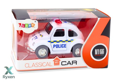Autko Policyjne Klasyczne 1:38 Napęd Światła Dźwięki Biały LEAN TOYS