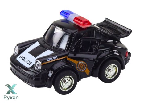 Autko Policyjne Klasyczne 1:38 Napęd Światła Dźwięki Czarny LEAN TOYS