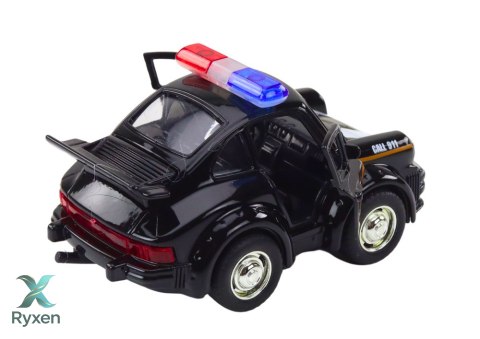 Autko Policyjne Klasyczne 1:38 Napęd Światła Dźwięki Czarny LEAN TOYS