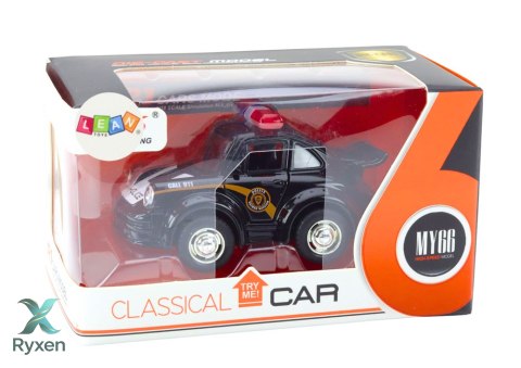 Autko Policyjne Klasyczne 1:38 Napęd Światła Dźwięki Czarny LEAN TOYS