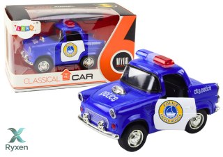 Autko Policyjne Klasyczne 1:38 Napęd Światła Dźwięki Niebieski LEAN TOYS