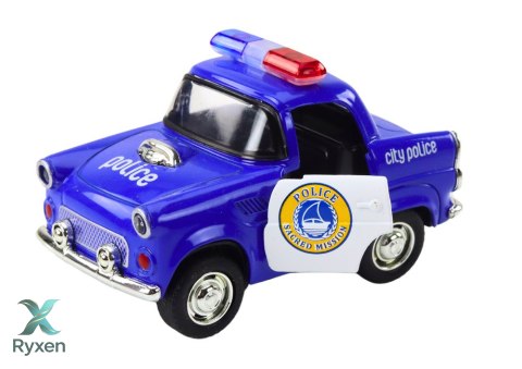 Autko Policyjne Klasyczne 1:38 Napęd Światła Dźwięki Niebieski LEAN TOYS