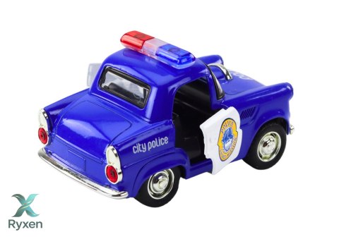 Autko Policyjne Klasyczne 1:38 Napęd Światła Dźwięki Niebieski LEAN TOYS