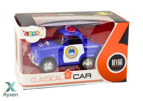 Autko Policyjne Klasyczne 1:38 Napęd Światła Dźwięki Niebieski LEAN TOYS