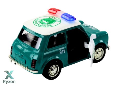 Autko Policyjne Klasyczne 1:38 Napęd Światła Dźwięki Zielony LEAN TOYS