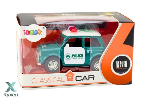 Autko Policyjne Klasyczne 1:38 Napęd Światła Dźwięki Zielony LEAN TOYS