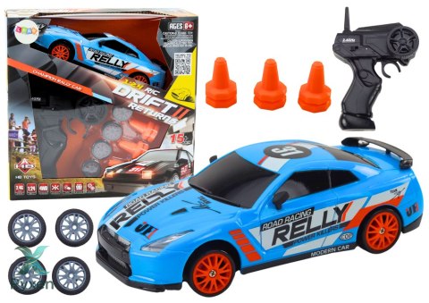 Autko Sportowe Zdalnie Sterowane R/C 1:24 Niebieski Wymienne Koła LEAN TOYS