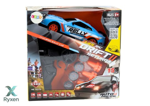 Autko Sportowe Zdalnie Sterowane R/C 1:24 Niebieski Wymienne Koła LEAN TOYS