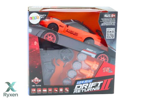 Autko Sportowe Zdalnie Sterowane R/C 1:24 Pomarańczowe Wymienne Koła LEAN TOYS