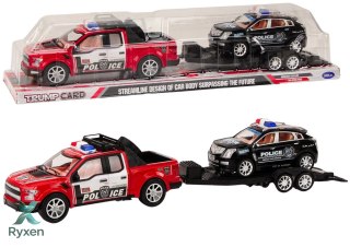 Auto Pickup Policyjne Z Lawetą Naczepą Auto Terenowe Zestaw Policja LEAN TOYS