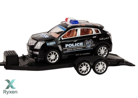 Auto Pickup Policyjne Z Lawetą Naczepą Auto Terenowe Zestaw Policja LEAN TOYS