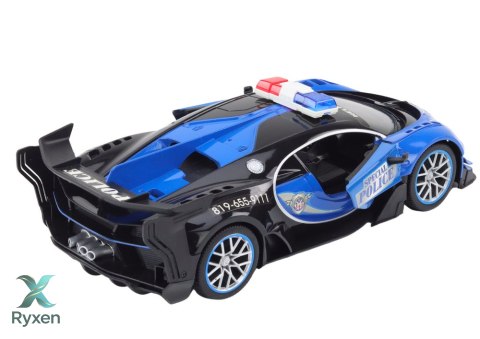 Auto Zdalnie Sterowane RC Policyjne w Skali 1:12 Niebieski LEAN TOYS