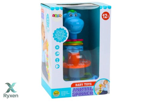 Bączek Z Kulkami Hipopotam Dla Niemowląt Niebieski LEAN TOYS