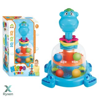 Bączek Z Kulkami Hipopotam Dla Niemowląt Niebieski LEAN TOYS