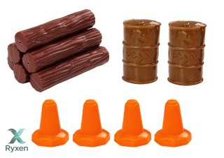 Ciężarówka Z Drewnem Niebieska Tir Przyczepa 1:24 Bale Dźwięki Światła LEAN TOYS
