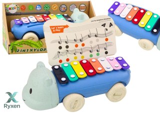 Cymbałki Hipopotam Na Kółkach Instrument Dla Dzieci Kolorowe Edukacyjne LEAN TOYS