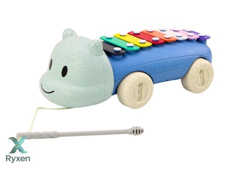 Cymbałki Hipopotam Na Kółkach Instrument Dla Dzieci Kolorowe Edukacyjne LEAN TOYS