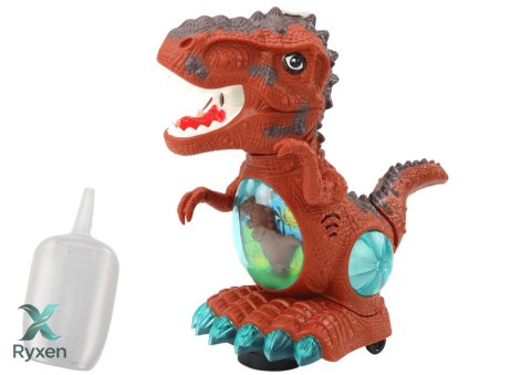 Dinozaur Tańczący Czujnik Przeszkód Światła Dźwięki Brązowy LEAN TOYS